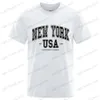 Herren T-Shirts New York USA Est 1788 Street City Print T-Shirts Männer O-Ausschnitt Hemd Sommer Lose Baumwolle Oversize Kurzarm Tops 80543 T240122