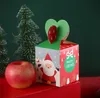 Boîte de pommes de noël, boîtes d'emballage, sac en papier créatif réveillon de noël, cadeau de fruits de noël, étui à bonbons SN1241