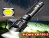 XHP902 9core超強力なLED懐中電灯トーチUSB XHP702 ZOOM TACTICAL TORCH 18650 26650 USB充電式Battey Light 30W9752028