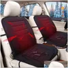 Car Seat Covers Ers Heated Pad Heater 12V Warmer Black Comfortable Warm Winter Supplies For Cars Trucks Drop Delivery Automobiles Moto Dhrhc