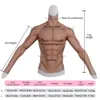 Acessórios de fantasia luz silicone atualizado terno com maquiagem para cosplay traje de halloween realista artificial falso músculo da barriga