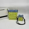 Nueva caja cuadrada con mosaico de colores contrastantes, bolso con rejilla de diamantes, bolso versátil para las axilas, bolsos de hombro, bolso portátil para mujer