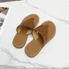 Paris flat slippers embossed genuine leather insole sandals open toes shoes classics luxury designer for women holiday casual flip flops slide