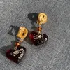 Boucles d'oreilles rétro tempérament moyen élégant amour géométrique fleur oreille Clip