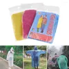 Raincoats Color Random Adult Disposable Raincoat One Time Use With Buckle Protective Suit Outdoor Hiking Camping Poncho