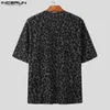 T-shirt da uomo stile coreano uomini belli stampa leopardata T-shirt casual streetwear vendita camicia a maniche corte S-5XL INCERUN Top 2024