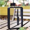 Water Bottles Bottle Size Fitness Portable Sports Cup Square Outdoor Kettle Travel Transparent Flat For Drop Delivery Home Garden Kitc Dh5K8