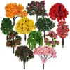 Fiori decorativi 12 pezzi Modello di albero Modelli di ornamento da giardino Alberi in miniatura Decorazioni per esterni Accessori per paesaggi artigianali