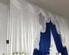 wedding backdrop decoration curtain 3m H x3m ice silk White drape swag royal blue85311687298747