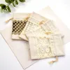 Present Wrap 5st Canvas Lace DrawString Bag For Wedding Christmas DIY PACKAG