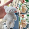 Poupées en peluche 10 cm/12 cm ours mignon en peluche porte-clés pendentif doux en peluche porte-clés jouet sac à dos pendentif cadeaux d'anniversaire pour enfants