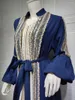Ubranie etniczne muzułmanin Kuwejt dwuczęściowy zestaw Dubai abayas dla kobiet luksusowa cekin haftowa kimono szata kardigan z kamizelką islamu garnitur