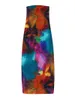 Abiti casual Elegante stampa tie-dye Tubo aderente Abito lungo senza spalline Donna Estate formale Slim Party