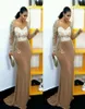 African Plus Size Mermaid Mother Of The Bride Dress Long Sleeves Beaded Champagne Mother Party Dresses Mother Formal Wear6155476