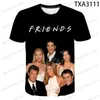 Homens camisetas Novos Amigos TV Show 3D Camiseta Homens Mulheres Crianças Casual Streetwear Menino Menina Crianças Impresso T-shirt Moda Verão Cool Tops Tee T240122