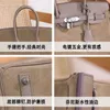 Aabirdking Designer Bag Leather Handbag Suede Cowhide Elephant Gray Bk25/30 Bag Litchi Pattern Lock Buckle 25cm Handheld One Shourdled Women'sBag X1BW