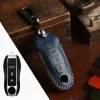 Genuine Leather Key Case Cover Car for Porsche Cayenne 718 958 Panamera 911 Macan