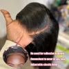 Peluca sin pegamento con cierre de encaje para mujer, cabello humano con pelo de bebé, peluca con malla frontal recta de 13x4, prearrancada para mujer