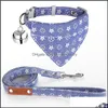 Collari per cani Guinzagli Collare Bandane Guinzaglio Set Classico Vecchio Fiore Designer con Bandana e per cani di piccola taglia Animali domestici per gatti Lavaggio regolabile Othif