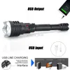 Lanternas 2021 XHP160 16-Core Poderosa Lanterna Tocha XHP USB Recarregável Caça Tática Lanterna 21700 Flash Light Zoomable 240122