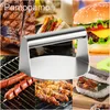 Autres ustensiles de cuisson Presse-hamburger en acier inoxydable 5,5 po Smasher à hamburger robuste et durable pour les cuisiniers professionnels à domicile en plein air Indo Dh0Ry