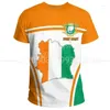 Herren-T-Shirts, 2024, Sommer-T-Shirt, locker, stilvoll, Rundhalsausschnitt, kurzärmelig, bedruckt, afrikanische Zone – Elfenbeinfarben
