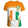 T-shirt da uomo 2024 T-shirt estiva ampia ed elegante girocollo manica corta stampata zona africana - Avorio