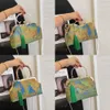가방 중국 분위기 여성용 대나무 매듭 핸드 헬드 클립 중국 고대 스타일 천 마일 마일 리버 마운틴 맵 패션 체인 디너 가방