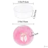 Sponges Applicators Cotton Makeup Large Fluffy Powder Puff For Face Body Round Loose With Ribbon Bow Handle Transparent Storage Box Dr Ot2Jb
