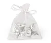 100pcs beyaz organza ambalaj çantaları lehine tutucular mücevher torbaları düğün tercihleri ​​Noel parti hediye çantası 10 x 15 cm 39 x 59 in2770275