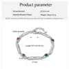 Pulseras Pulseras elegantes personalizadas con 4 piedras natales Nombres de familia personalizados Pulseras grabadas Brazaletes Regalo de joyería de moda