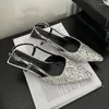 Sukienka buty Zookerlin Mid Obcles Black Women's Pumps Metal Decoration Sandals Spoint Toe Stiletto Kupki dla kobiet