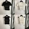 Drill Letter Knitted Tank Tops Womens Summer Slim Elastic Breathable Crop Tops Designer Short Sleeve Base Shirt