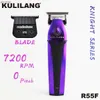 Hair Clippers New Purple KULILANG R55F Professional Sculpt Electric Hair with Contour Trim 7200rpm Titanium-Plated Blade Hair Clipper YQ240122