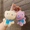 Bambole di peluche multicolori Orso di peluche Giocattolo Simpatico orso blu scuro Pendenti per bambole di pezza Zaino Borsa da scuola Portachiavi Portachiavi Decor Accessori pendenti