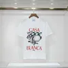 Marca moderna de longo prazo Casablanca Mirage Gate Casa impressa camiseta masculina de manga curta de algodão puro