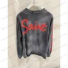 Erkek Hoodies Sweatshirts Saint Michael T-Shirt Erkek Kadınlar Vintage Saint Baskılı Büyük Boy Gevşek Retro Vintage Yıkanmış Üstler Tee T Shirt T240122