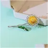 Pins Broschen Dmari Frauen Brosche Wunderschöne Revers Pin Koreanische Mode Stil Spezifisches Design Löwenzahn Blume Zubehör Luxus Schmuck D Dhgti