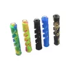 90mm Camouflage Silicone Smoking Pipe Glass Bongs Cigarette Hand Pipes Straight Tube Portable Mini Tobacco Pipe Cigarettes Holder New