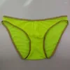 Kesintisiz See-Through Men's Briefs Nefes Alabilen Adam İç Çamaşırı Şeffaf Seksi G-String Erkek Yaz Panties