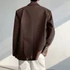 Men's Suits 2024 Spring Metal Shoulder Pad Design Men Blazers Fashion Loose Casual Social Tops Jacket Streetwear Banquet Groom Clothing