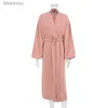 Damen-Schlaf-Lounge-Pyjama, einfarbig, Strickjacken, Robe, lang, feminin, Nachtkleid, Kaftan, Frühling, neu, Damen-Duschmantel, Bademantel, Baumwolle, modisch, HomeL240122