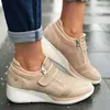 Klänningskor mode rhinestone casual kilar kvinna plattform tränare kvinnor snörning blå feminino kvinnors sneakers stora