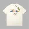 24 år designer ny G Summer Trend Brand Simple Letter Print Casual Round Neck Kort ärm T -shirt - XL