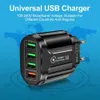 Mobiltelefonladdare 4 USB 45W USB -laddare Fast Charge QC 3.0 Väggladdning för 12 11 Samsung Mobile 4 Ports EU US Plug -adapter Travel