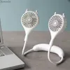 Electric Fans Folding Mini Neck Fan Band Hands-Free Hanging USB Rechargeble Dual Fan Cooler Summer Portable Camping Small FansL240122