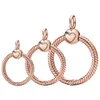 100% vero argento sterling rosa oro rosa piccolo Sier Pave O pendente adatto originale collana con ciondolo Pan regalo di gioielli