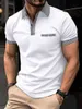 Summer Bussiness Casual Men Polo Shirts Plaid 3D Lapel Button krótkie rękawie Topy Golf T Shirt Oversizezowane odzież męska
