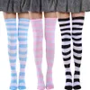 Chaussettes bonneterie 2022 offre spéciale bas rayés dames Sexy cuisse haute bas en Nylon épaissi Plaid sur les chaussettes au genou YQ240122