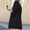 Юбки, сексуальный стиль, однотонная женская облегающая юбка, облегающая юбка с боковым разрезом на талии, длинная повседневная простая дизайнерская одежда для отдыха